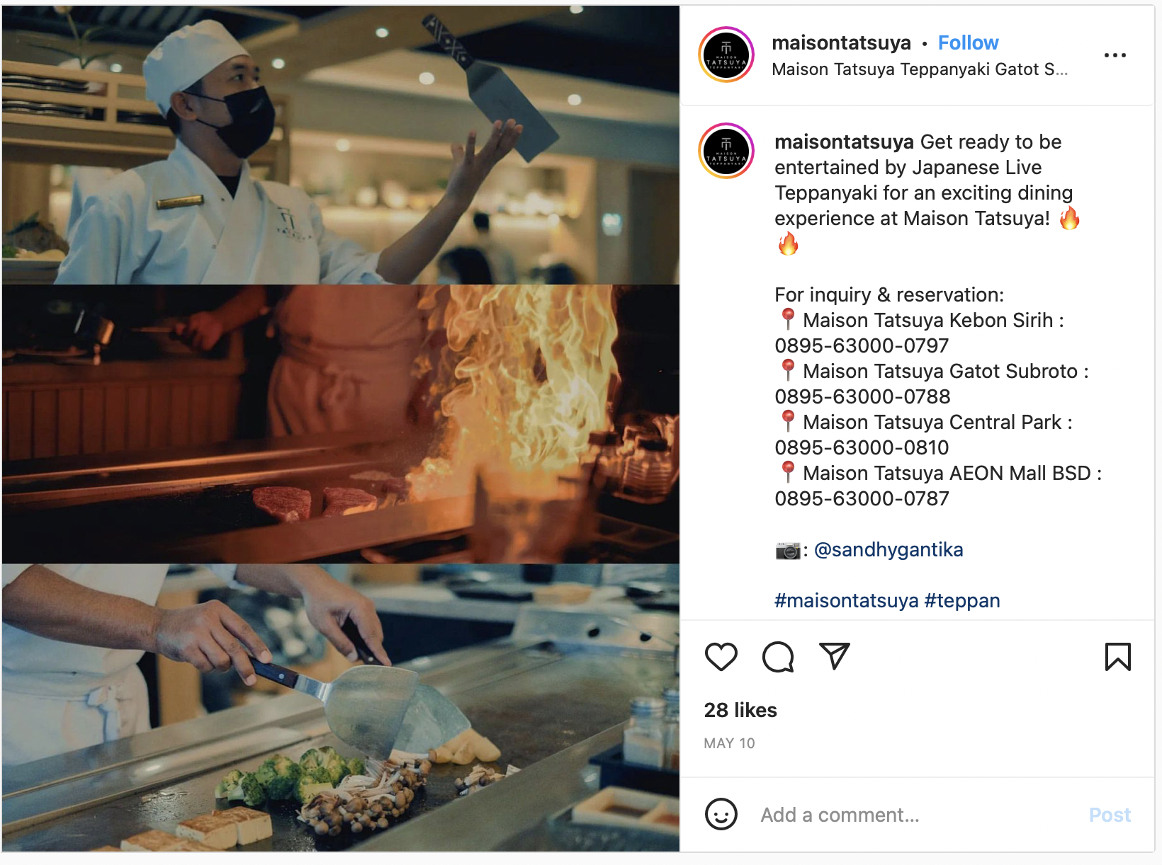 Instagram Restaurant Content Live Announcement
